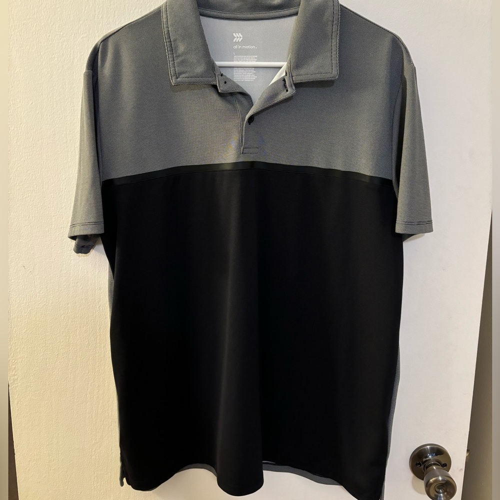 Black and gray polo